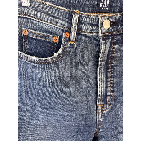 GAP Women's Medium Dark Wash Cigarette High Rise Skinny Jeans - Picture 4 of 7